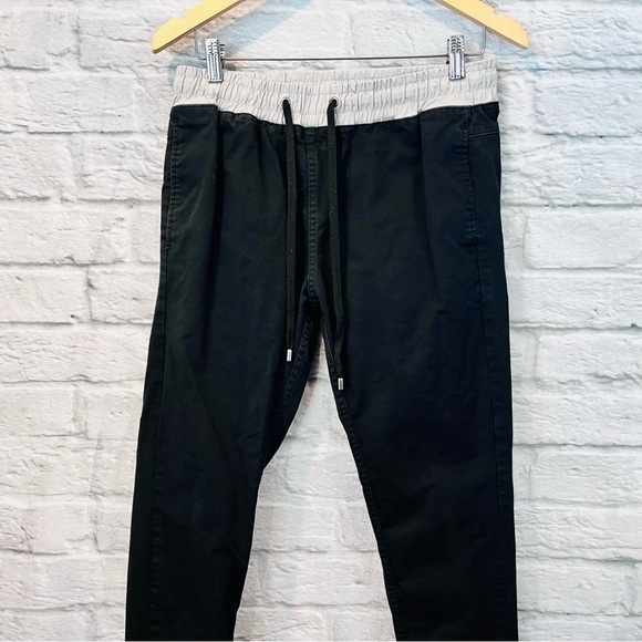 ORO Los Angeles Men’s Large Black Skinny Leg Ankle Zip Jogger Pants - Picture 2 of 14